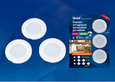 Светильник для мебели Uniel ULM-F40-6W/4200K/DIM SENSOR IP20 WHITE Светильник для мебели Uniel ULM-F40-6W/4200K/DIM SENSOR IP20 WHITE