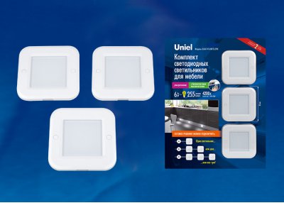 Светильник для мебели Uniel ULM-F41-6W/4200K/DIM SENSOR IP20 WHITE Светильник для мебели Uniel ULM-F41-6W/4200K/DIM SENSOR IP20 WHITE