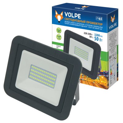 Прожектор светодиодный Volpe ULF-Q511 50W/GREEN IP65 220-240В BLACK Прожектор светодиодный Volpe ULF-Q511 50W/GREEN IP65 220-240В BLACK