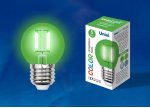 Лампа светодиодная Uniel LED-G45-5W/GREEN/E27 GLA02GR