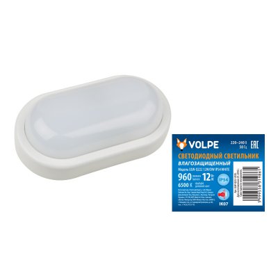 Светильник пылевлагозащищенный Volpe ULW-Q222 8W/DW IP54 WHITE