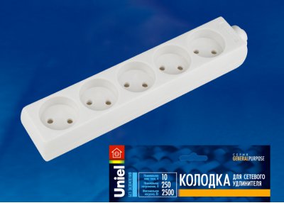Колодки для удлинителей Uniel K-CP5-10 WHITE