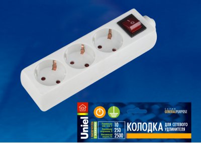 Колодки для удлинителей Uniel K-GCP3-10B WHITE