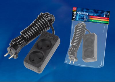 Удлинитель бытовой Uniel S-CD2-3 BLACK