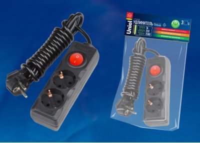 Удлинитель бытовой Uniel S-GCD2-3B BLACK