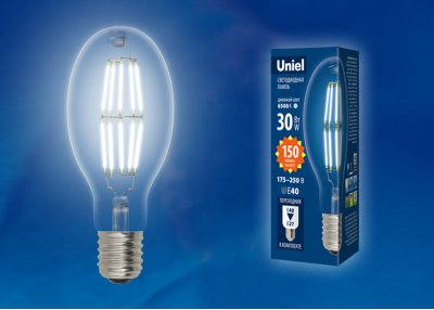 Лампа светодиодная Uniel LED-ED90-30W/NW/E40/CL GLP05TR Лампа светодиодная Uniel LED-ED90-30W/NW/E40/CL GLP05TR