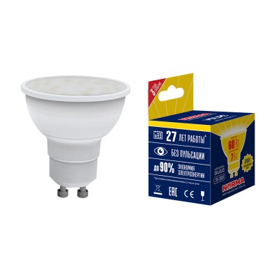 Лампа светодиодная Volpe LED-JCDR-7W/WW/GU10/NR Лампа светодиодная Volpe LED-JCDR-7W/WW/GU10/NR