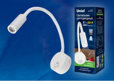 Светильник бра Uniel ULT-F21-3W/4000K IP20 WHITE