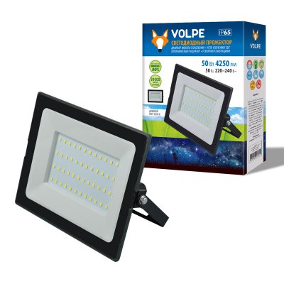 Прожектор светодиодный Volpe ULF-Q513 50W/6500K IP65 220-240В BLACK Прожектор светодиодный Volpe ULF-Q513 50W/6500K IP65 220-240В BLACK