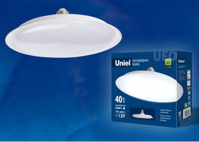 Лампа светодиодная Uniel LED-U220-40W/6500K/E27/FR PLU01WH Лампа светодиодная Uniel LED-U220-40W/6500K/E27/FR PLU01WH