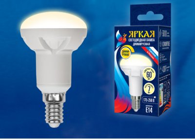 Лампа светодиодная Uniel LED-R50 7W/3000K/E14/FR/DIM PLP01WH
