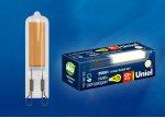 Лампа светодиодная Uniel LED-JCD-6W/3000K/G9/CL GLZ08TR