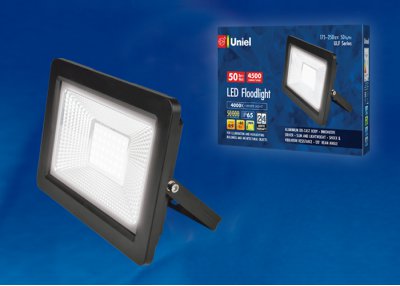 Прожектор светодиодный Uniel ULF-F19-50W/4000K IP65 175-250В BLACK Прожектор светодиодный Uniel ULF-F19-50W/4000K IP65 175-250В BLACK