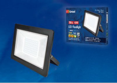 Прожектор светодиодный Uniel ULF-F19-70W/4000K IP65 175-250В BLACK Прожектор светодиодный Uniel ULF-F19-70W/4000K IP65 175-250В BLACK