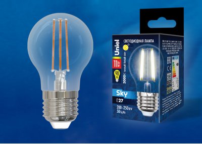 Лампа светодиодная Uniel LED-G45-11W/3000K/E27/CL PLS02WH