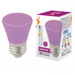 Лампа светодиодная Volpe LED-D45-1W/PURPLE/E27/FR/С BELL