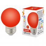 Лампа светодиодная Volpe LED-G45-1W/RED/E27/FR/С
