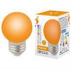 Лампа светодиодная Volpe LED-G45-1W/ORANGE/E27/FR/С