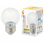 Лампа светодиодная Volpe LED-G45-1W/3000K/E27/CL/С