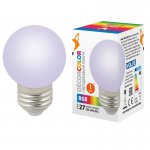 Лампа светодиодная Volpe LED-G45-1W/RGB/E27/FR/С