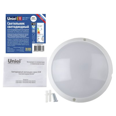 Светильник пылевлагозащищенный Uniel ULW-K40A 12W/6500K IP65 WHITE