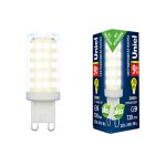 Лампа светодиодная Uniel LED-JCD-9W/3000K/G9/CL GLZ09TR