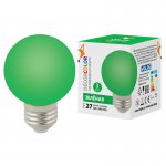 Лампа светодиодная Volpe LED-G60-3W/GREEN/E27/FR/С