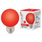 Лампа светодиодная Volpe LED-G60-3W/RED/E27/FR/С