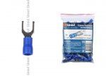 Клеммы вилочные изолированные Uniel UTC-U-5 B1 BLUE 100 POLYBAG