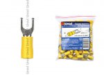 Клеммы вилочные изолированные Uniel UTC-U-5 D1 YELLOW 100 POLYBAG