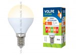 Лампа светодиодная Volpe LED-G45-6W/WW/E14/FR/O