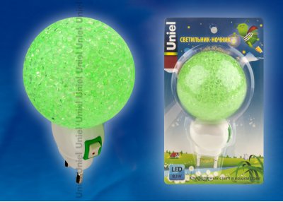 Светодиодный светильник-ночник Uniel DTL-309-Шар/GREEN/1LED/0,1W