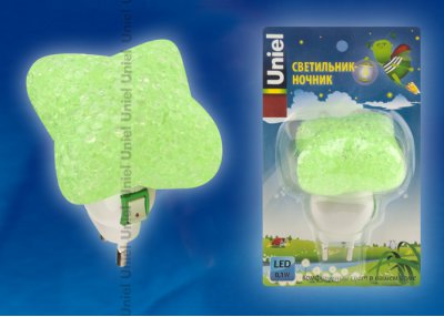 Светодиодный светильник-ночник Uniel DTL-309-Звездочка/GREEN/1LED/0,1W