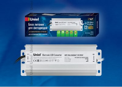 Блок питания Uniel UET-VAJ-060A67 12V IP67