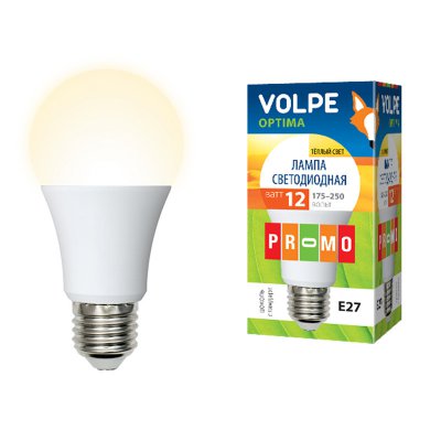 Лампа светодиодная Volpe LED-A60-12W/WW/E27/FR/O
