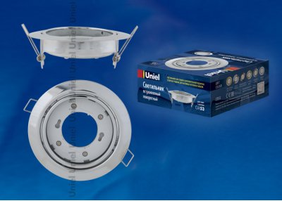 Светильник накладной Uniel GX53/H5-M SILVER 1 PROM