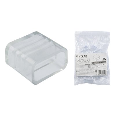 Изолирующий зажим (заглушка) Volpe UCW-Q220 K10 CLEAR 025 POLYBAG