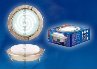 Светильник встраиваемый ультратонкий Uniel GX70/H5 GOLD