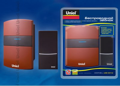 Звонок беспроводной Uniel UDB-001W-R1T1-32S-100M-RD