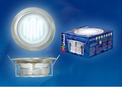 Светильник встраиваемый ультратонкий Uniel GX70/H-6R SILVER Светильник встраиваемый ультратонкий Uniel GX70/H-6R SILVER
