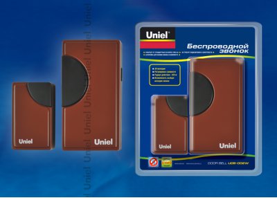 Звонок беспроводной Uniel UDB-002W-R1T1-32S-100M-RD Звонок беспроводной Uniel UDB-002W-R1T1-32S-100M-RD