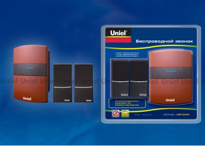 Звонок беспроводной Uniel UDB-004W-R1T2-32S-100M-RD Звонок беспроводной Uniel UDB-004W-R1T2-32S-100M-RD