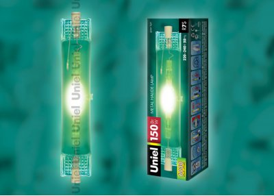Лампа Uniel MH-DE-150/GREEN/R7s