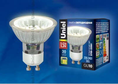 Светодиодная лампа Uniel LED-JCDR-SMD-1,5W/WW/GU10 95 Lm