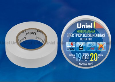 Изоляционная лента Uniel UIT-135P 20/19/01 WHT