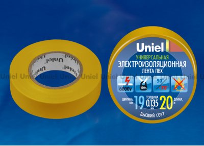 Изоляционная лента Uniel UIT-135P 20/19/01 YEL