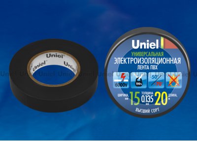 Изоляционная лента Uniel UIT-135P 20/15/01 BLK