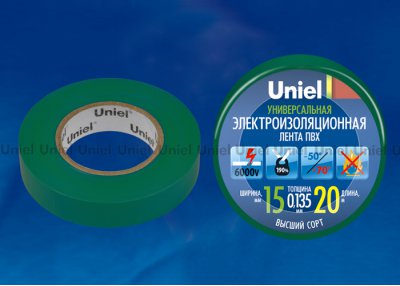 Изоляционная лента Uniel UIT-135P 20/15/01 GRN