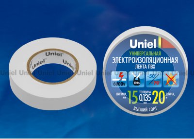 Изоляционная лента Uniel UIT-135P 20/15/01 WHT