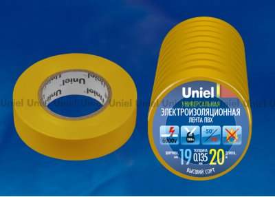 Изоляционная лента Uniel UIT-135P 20/19/10 YEL